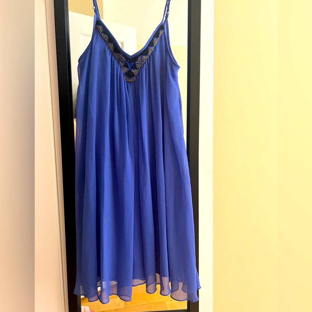 Women’s chiffon cocktail dress with spaghetti strap